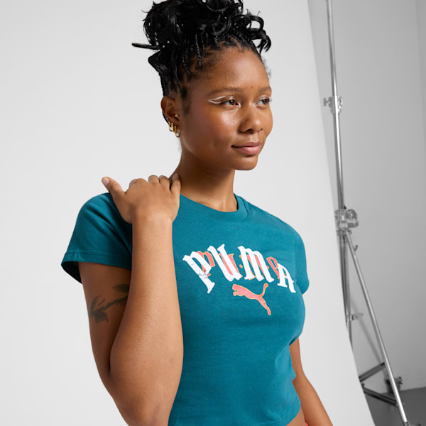 CLASSICS PLAY LOUD Women's Baby Tee, Cold Green, extralarge