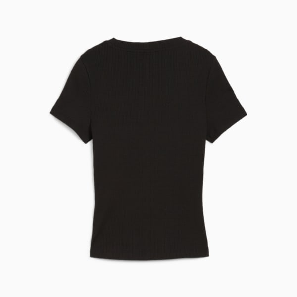 ウィメンズ CLASSICS リブ スリム 半袖 Tシャツ, PUMA Black, extralarge-JPN