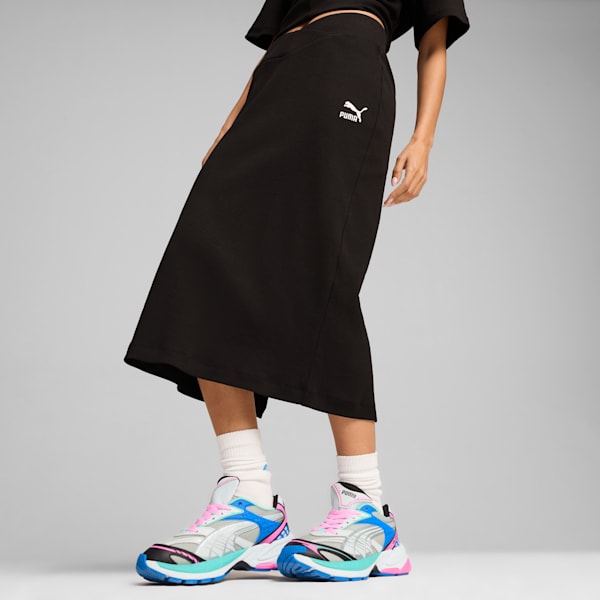 ウィメンズ CLASSICS リブ ミッド スカート, PUMA Black, extralarge-JPN