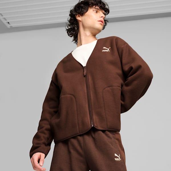メンズ CLASSICS フリース カーディガン, Espresso Brown, extralarge-JPN