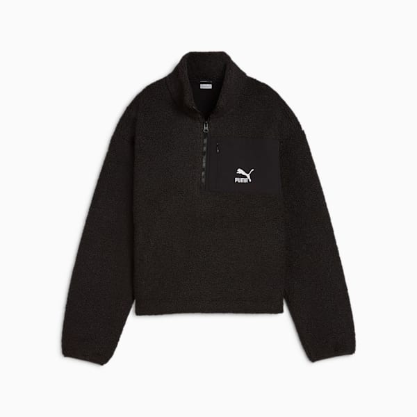 ウィメンズ CLASSICS ウィンターライズ ハーフジップ クルースウェット, PUMA Black, extralarge-JPN