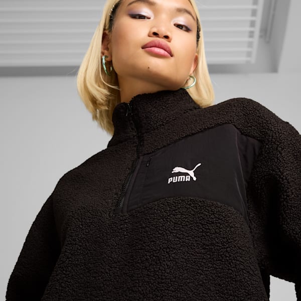 ウィメンズ CLASSICS ウィンターライズ ハーフジップ クルースウェット, PUMA Black, extralarge-JPN