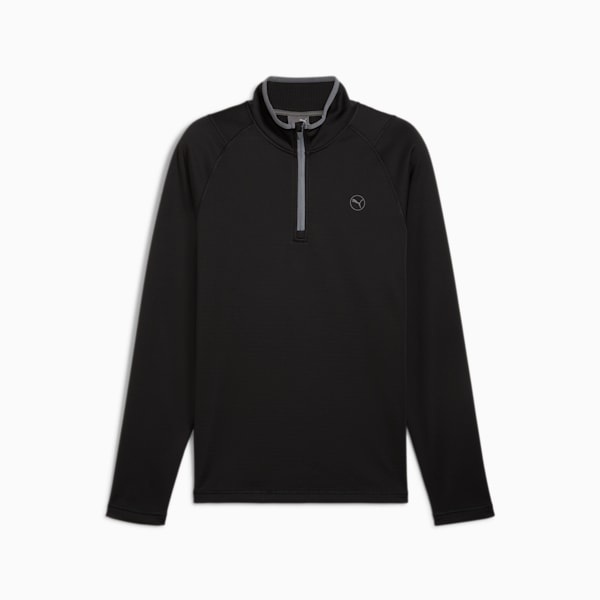 メンズ ゴルフ ワッフル フリース 1/4 ジップ クルースウェット, PUMA Black, extralarge-JPN