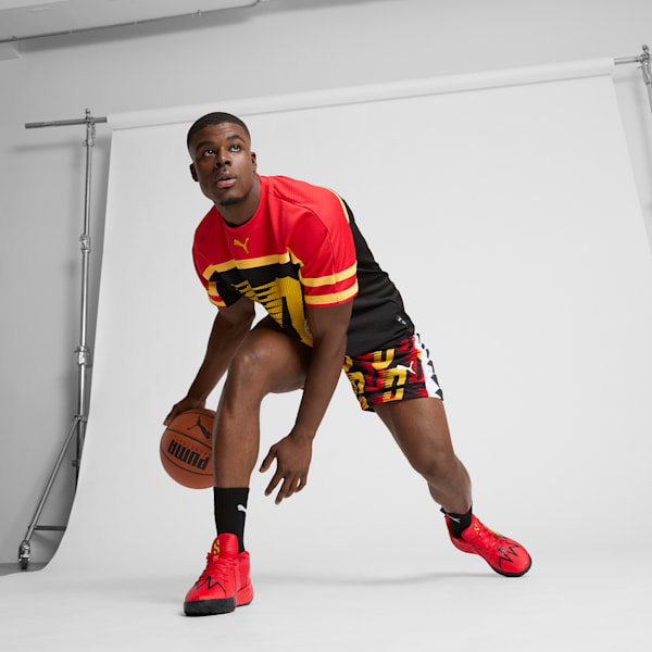 Scoot Trail Blazing Men's Basketball Jersey, PUMA Black-For All Time Red, extralarge