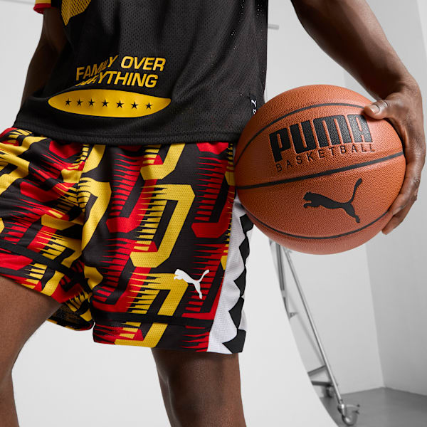Short de basquetbol con estampado integral para hombre Scoot All Jaws, PUMA Black-AOP, extralarge