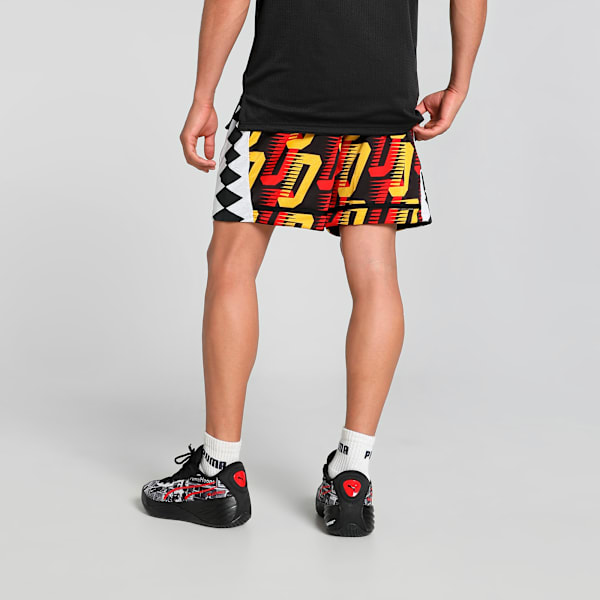Scoot All Jaws All-Over Print Men's Relaxed Fit Basketball Shorts, PUMA Black-AOP, extralarge-IND