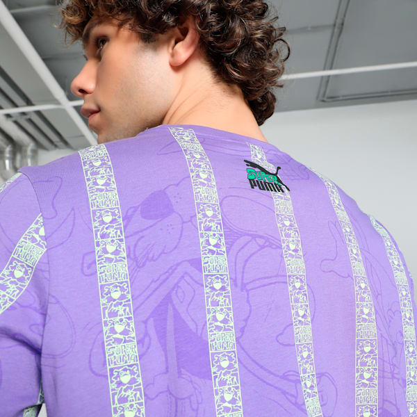 SUPER Men's Printed Tee, Lavender Alert, extralarge-IND