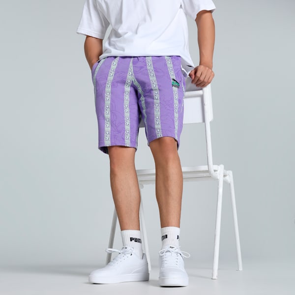 SUPER Printed Men's Shorts, Lavender Fog, extralarge-IND