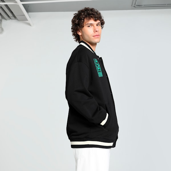 SUPER Men's Relaxed Fit Baseball Jacket, PUMA Black, extralarge-IND