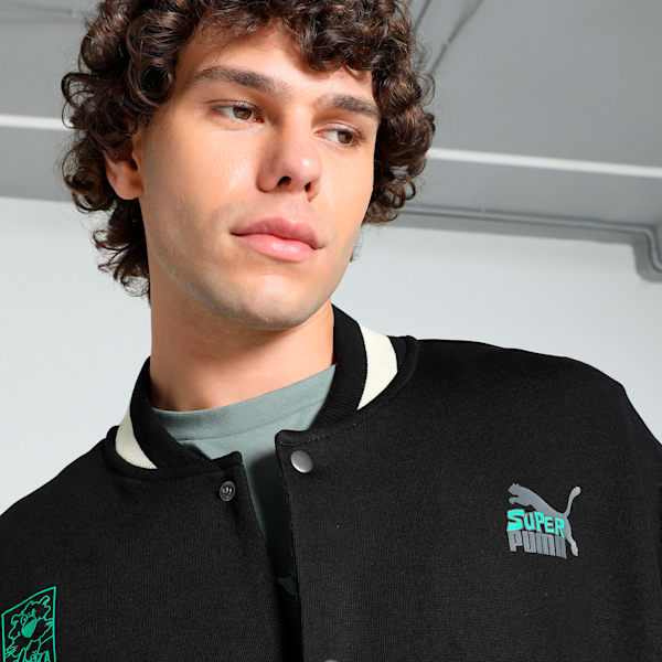 SUPER Men's Relaxed Fit Baseball Jacket, PUMA Black, extralarge-IND