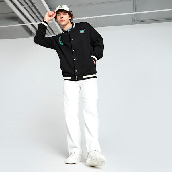 SUPER Men's Relaxed Fit Baseball Jacket, PUMA Black, extralarge-IND