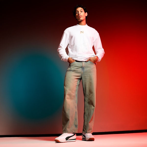 Men's Classics Crew-Neck Sweatshirt, PUMA White, extralarge-IND