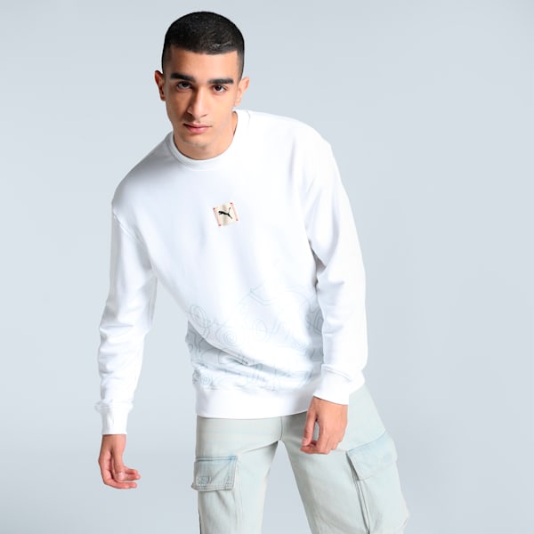 Men's Classics Crew-Neck Sweatshirt, PUMA White, extralarge-IND