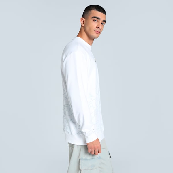 Men's Classics Crew-Neck Sweatshirt, PUMA White, extralarge-IND