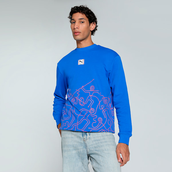 Men's Classics Crew-Neck Sweatshirt, Hyperlink Blue, extralarge-IND