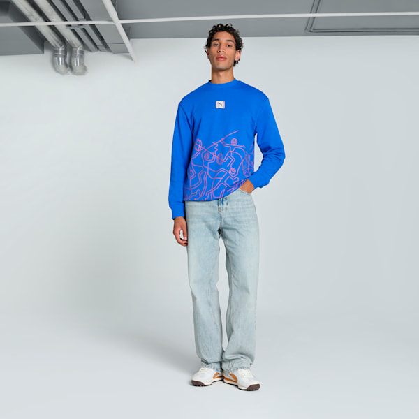 Men's Classics Crew-Neck Sweatshirt, Hyperlink Blue, extralarge-IND
