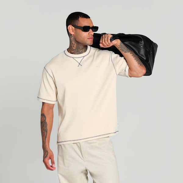 MMQ Men's Rib Tee, Alpine Snow, extralarge