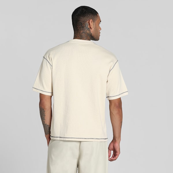 MMQ Men's Relaxed Fit Rib Tee, Alpine Snow, extralarge-IND