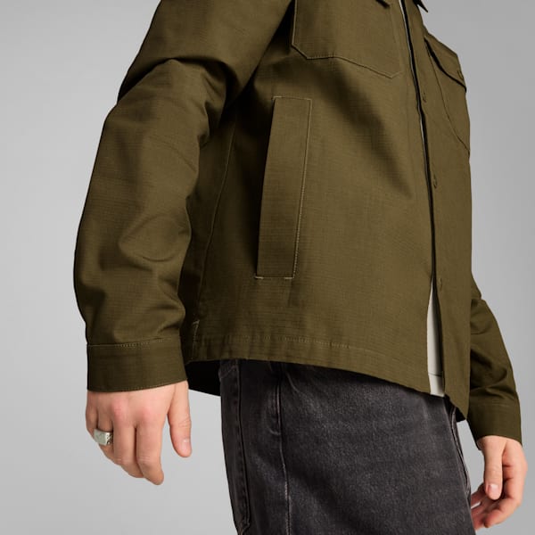 MMQ Ripstop Men's Relaxed Fit Overshirt, Olive Drab, extralarge-IND