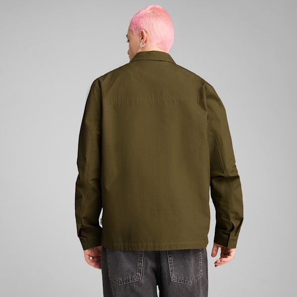 Chamarra camisera MMQ para hombre, Olive Drab, extralarge
