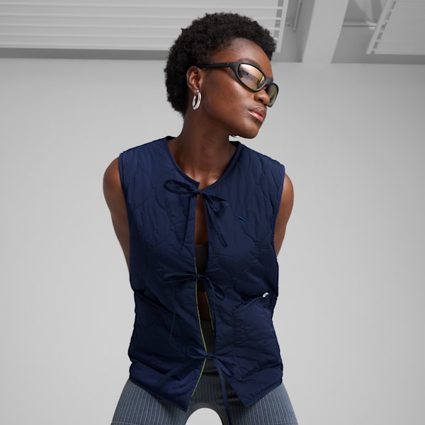YONA Women's Reversible Vest, New Navy, extralarge