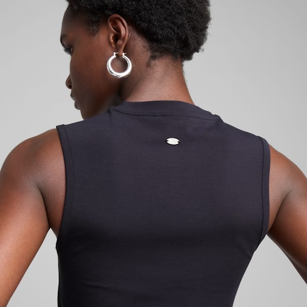 Playera sin mangas estampada YONA para mujer, New Navy, extralarge