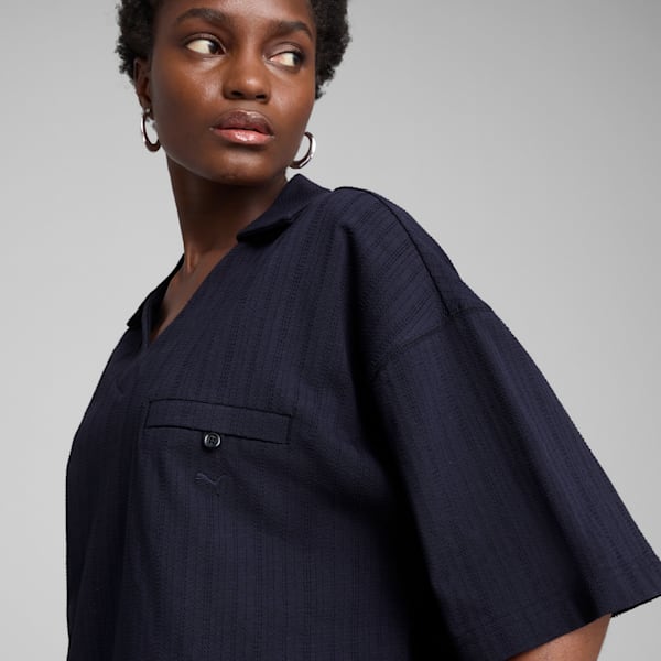 YONA Women's Oversized Polo, New Navy, extralarge