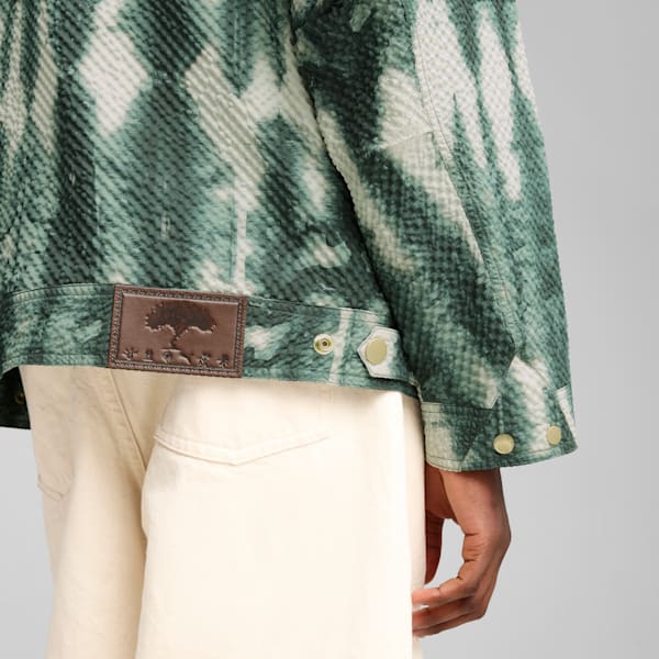 PALAIS ARTISAN Men's Seersucker Jacket, Green Moon, extralarge