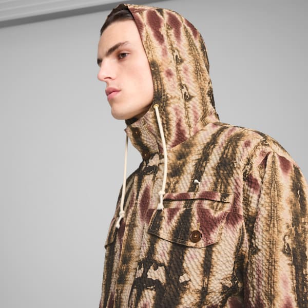 PALAIS ARTISAN Seersucker Jacket Men, Chocotart, extralarge