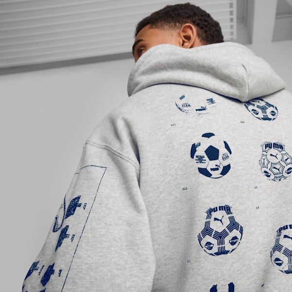 Sudadera con capucha de fútbol para hombre GRAPHICS, Light Gray Heather, extralarge