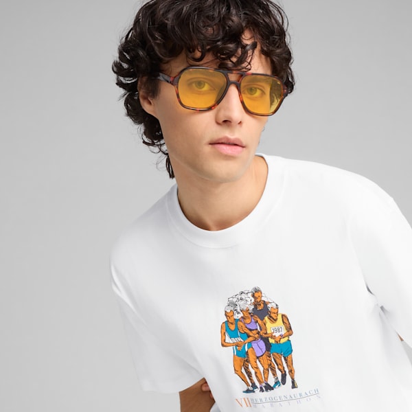 メンズ グラフィックス マラソン 半袖 Tシャツ, PUMA White, extralarge-JPN