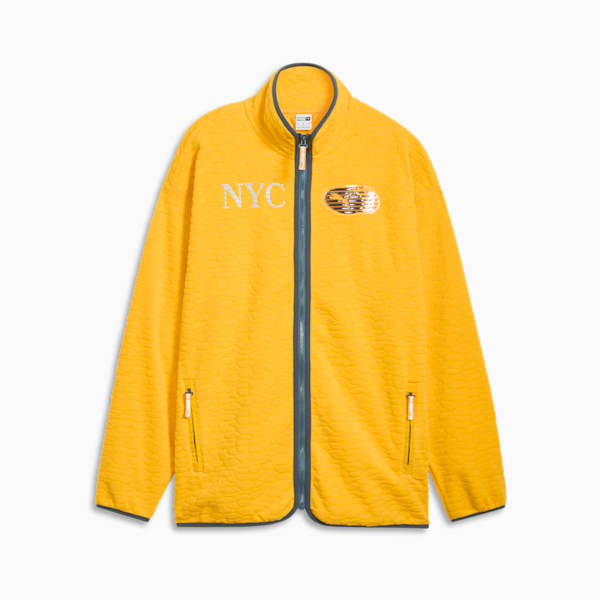 NYC Men's Fleece Jacket, Tangerine, extralarge