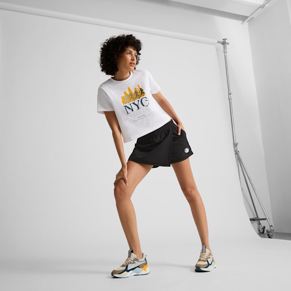 Falda pantalón tejida para mujer NYC Long Run, PUMA Black, extralarge