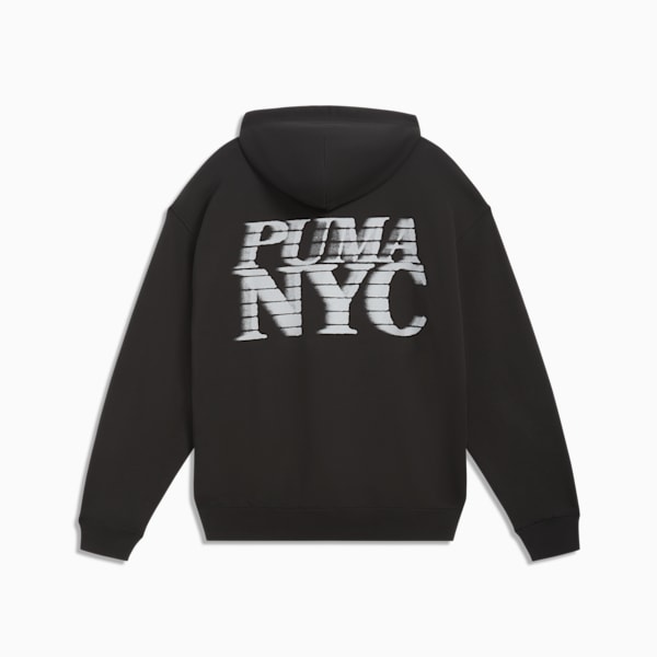 Sudadera con capucha y cremallera completa para hombre NYC Long Run, PUMA Black, extralarge