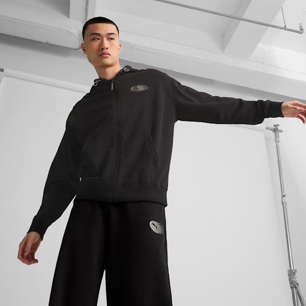 Sudadera con capucha y cremallera completa para hombre NYC Long Run, PUMA Black, extralarge