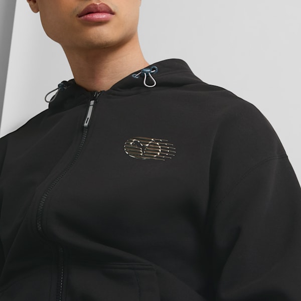 Sudadera con capucha y cremallera completa para hombre NYC Long Run, PUMA Black, extralarge