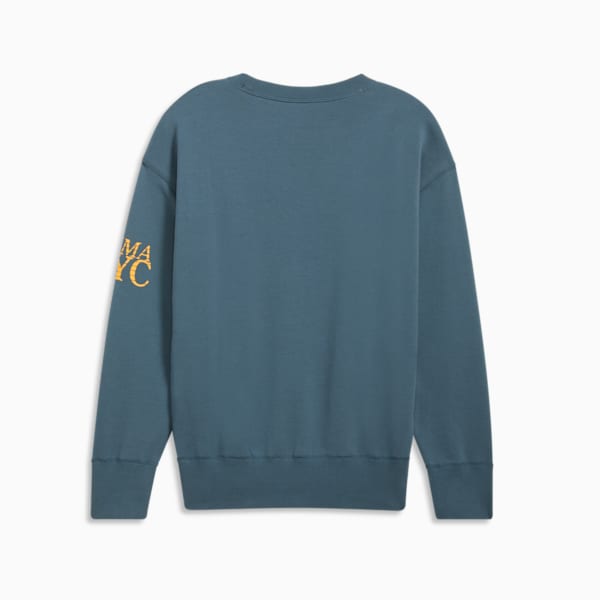 Sudadera con cuello redondo para mujer NYC Long Run, Gray Skies, extralarge
