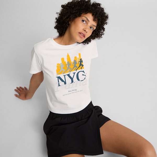 NYC Women's Cropped Tee, PUMA White, extralarge