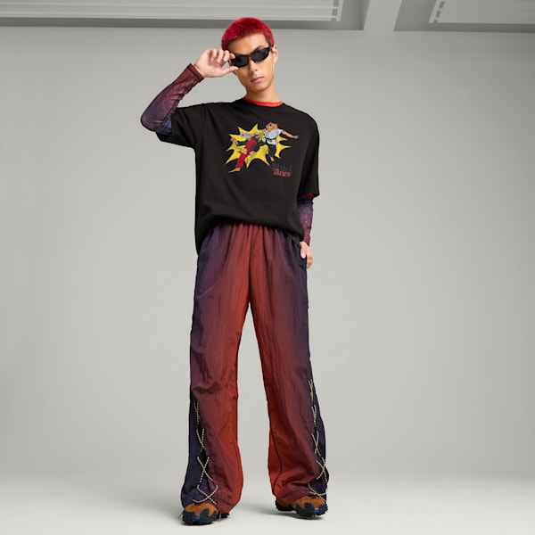 ユニセックス PUMA x ARIES グラフィック 半袖 Tシャツ, PUMA Black, extralarge-JPN