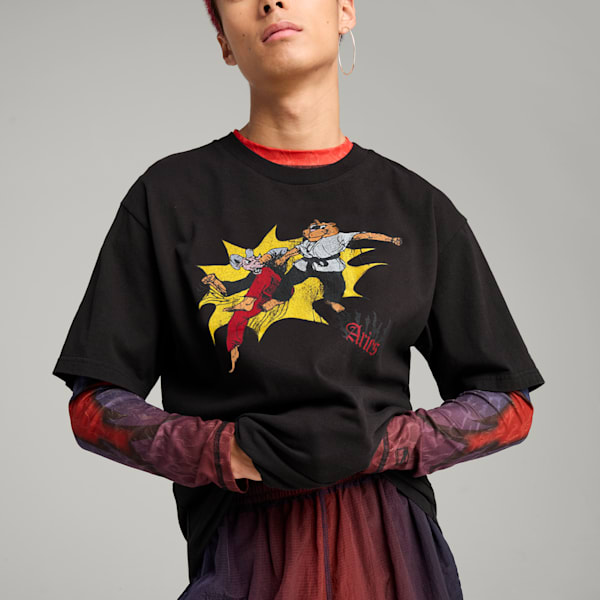 Playera estampada unisex PUMA x ARIES, PUMA Black, extralarge