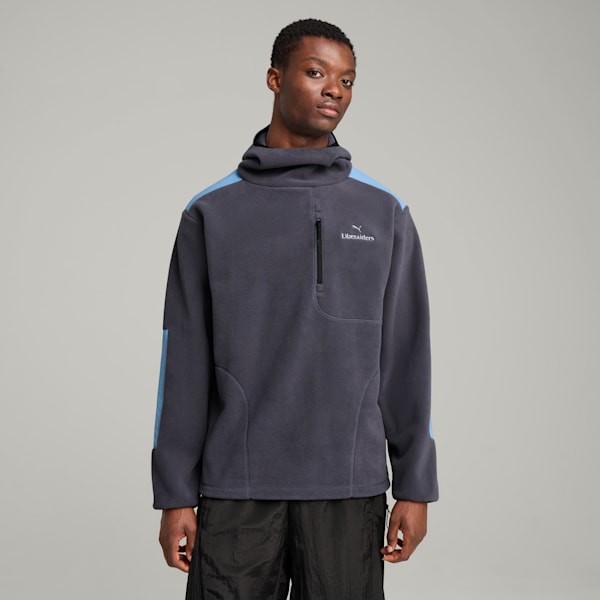 PUMA x LIBERAIDERS Balaclava Men's Relaxed Fit Hoodie, Galactic Gray, extralarge-IND