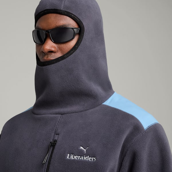 PUMA x LIBERAIDERS Balaclava Men's Relaxed Fit Hoodie, Galactic Gray, extralarge-IND