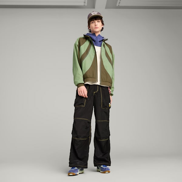 PUMA x KIDSUPER Men's Relaxed Fit Windbreaker, Dusty Green, extralarge-IND