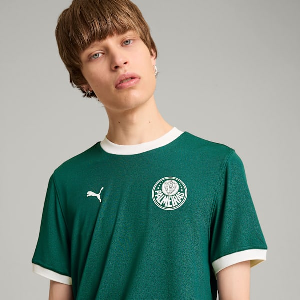 ユニセックス PUMA x SEパルメイラス リンガー 半袖 Tシャツ, Malachite, extralarge-JPN