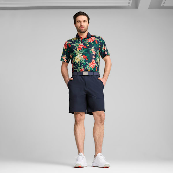 メンズ ゴルフ PUMA x PTC フローラル 半袖 ポロシャツ, Deep Navy, extralarge-JPN