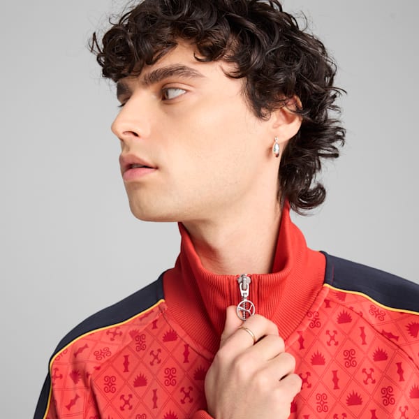 Road To Unity Men's Track Jacket, Red Fire-AOP, extralarge-IND