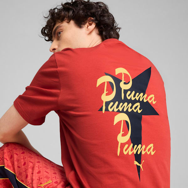 ROAD TO UNITY Men's Graphic Tee, Red Fire, extralarge