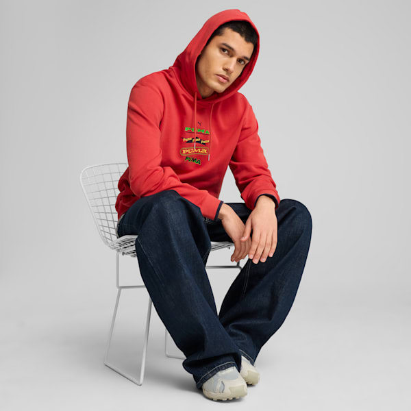 Road To Unity Graphic Men's Hoodie, Red Fire, extralarge-IND