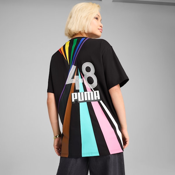 EQUAL LOVE CONFEDERATION Relaxed Fit Graphic Tee, PUMA Black, extralarge-IND