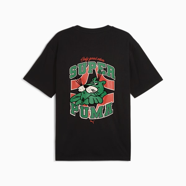 GRAPHICS Super PUMA Men's Relaxed Tee, PUMA Black, extralarge